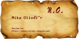 Mika Olivér névjegykártya