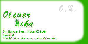oliver mika business card